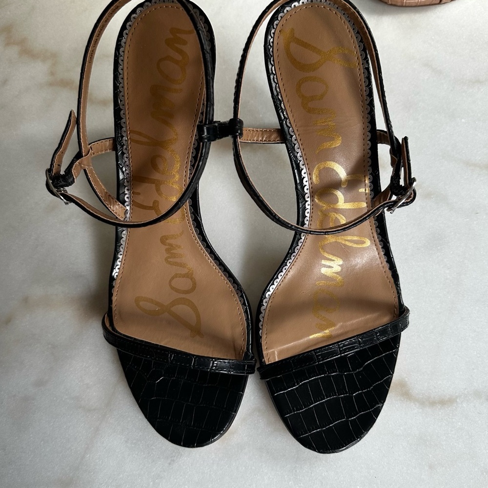 Sam Edelman black croc Heels size 10